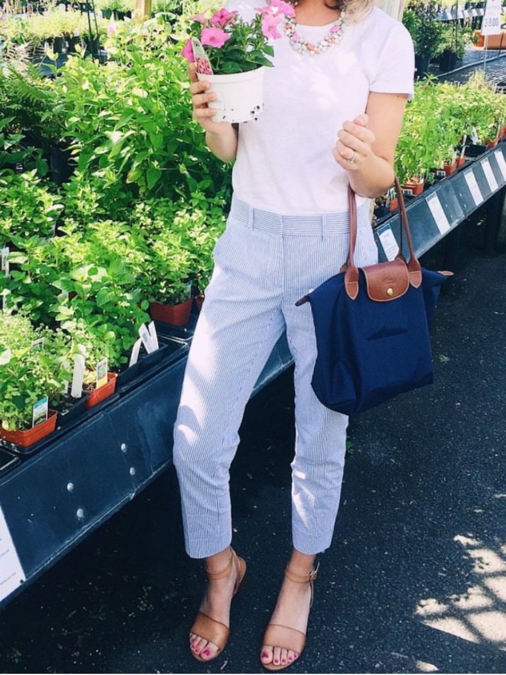 H&M L.O.G.G. Seersucker Casual Pants